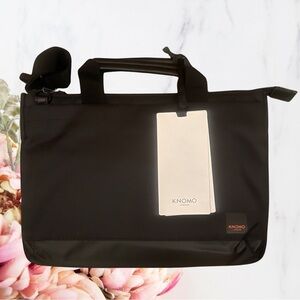 Knomo London Shoreditch Top Zip 12-Inch~ Tablet/Laptop Slim Brief Case - Black